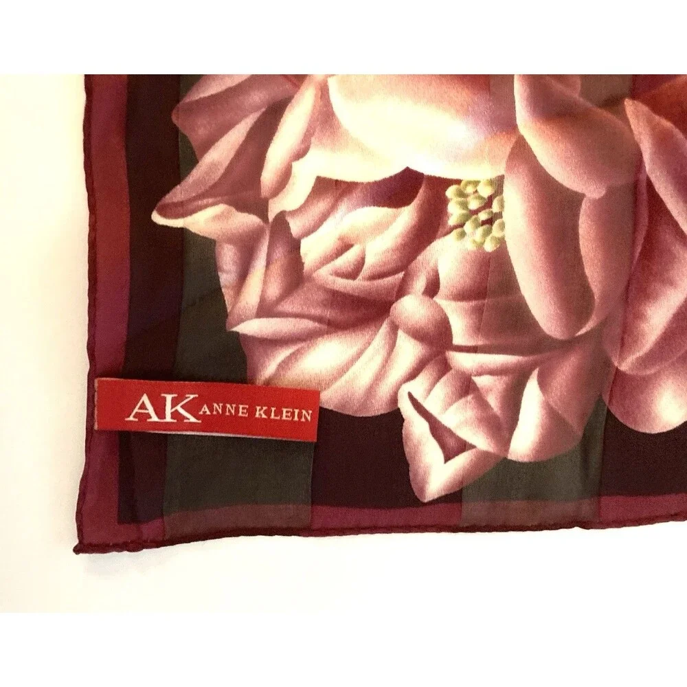 Anne Klein Vintage Silk Floral Scarf Square 20